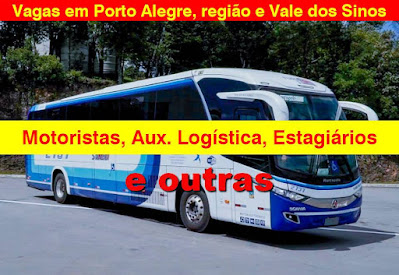 Turis Silva abre vagas para Motorista, Aux. Logística, estagiário e outras em Porto Alegre, região e Vale dos Sinos
