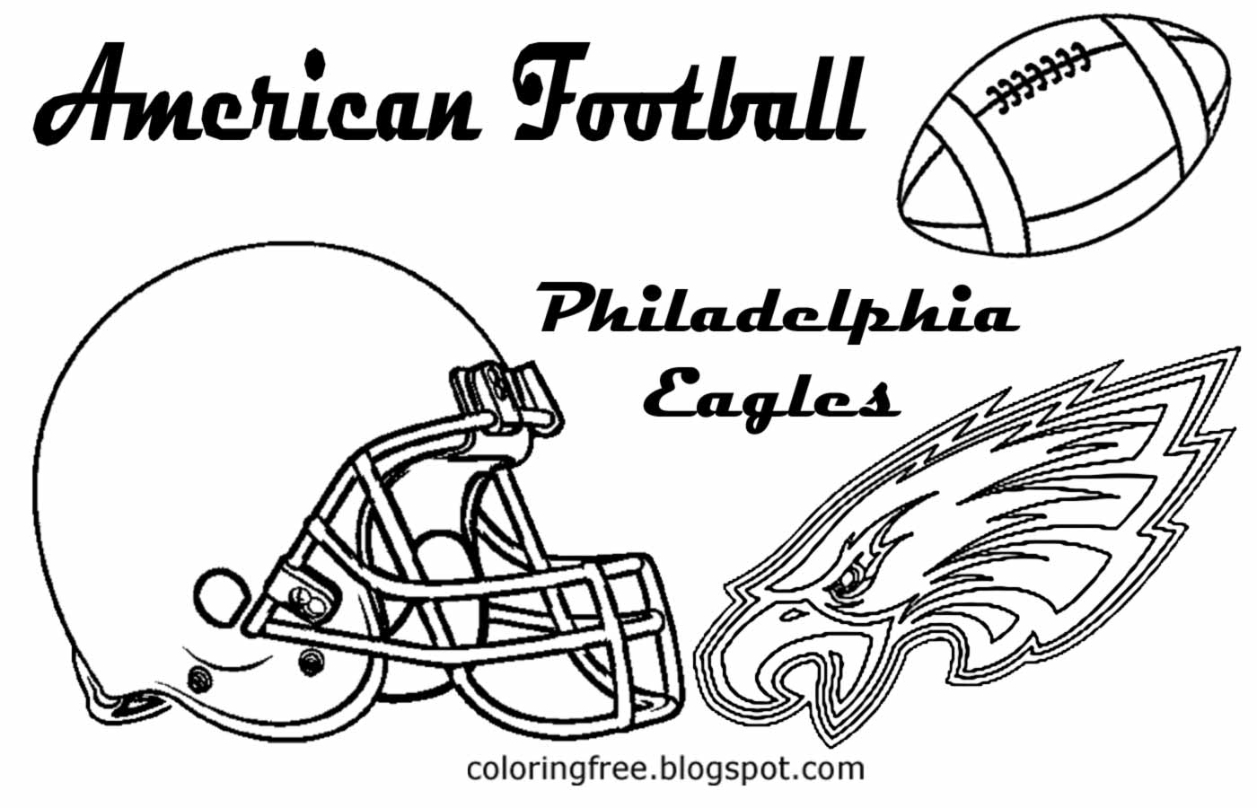 Philadelphia Eagles printable American football emblem coloring images for young men USA East sports