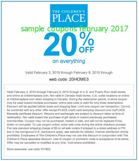 Childrens Place coupons february 2017