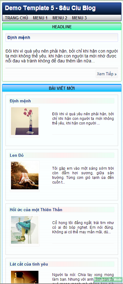 Template Blogger tích hợp 2 giao diện WAP WEB