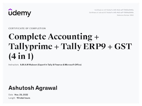 Tally Prime and ERP 9 Certificate