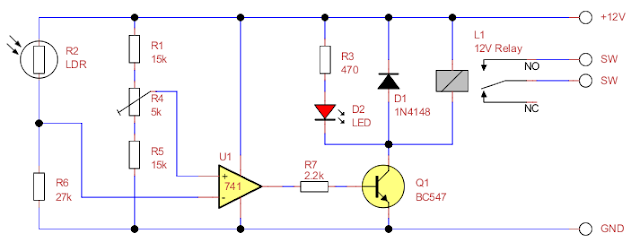 Dark activated relay