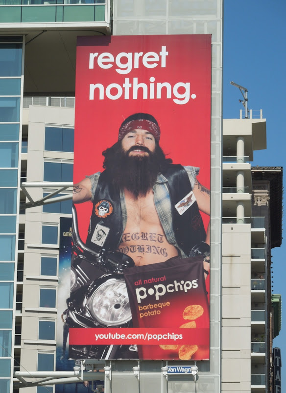 Popchips regret nothing Ashton Kutcher billboard
