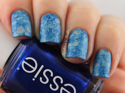 Blue Saran Wrap Nails