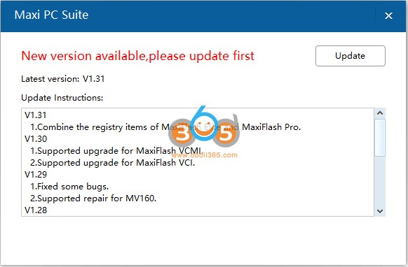 Autel Maxi PC Suite Update to Version 1.31