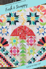 Fresh & Scrappy Block of the Month Quilt 2019 - perfect for scraps and fabric leftovers