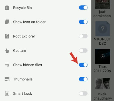 Enable show hidden files button