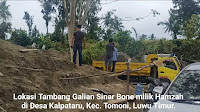 Dua Lokasi Tambang Galian di Tomoni Lutim, Tak Punya Izin