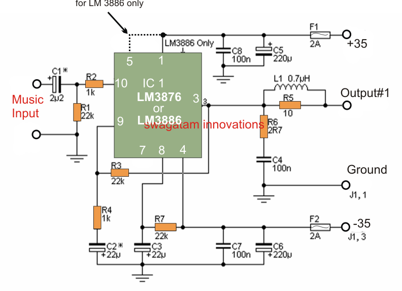 Simple 50 Watt Power Amplifier Circuit