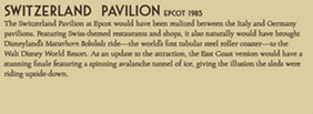 Epcot Switzerland Pavilion Disney Released Description