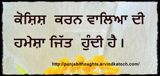 ਕੋਸ਼ਿਸ਼,  Try. win, Punjabi Thought, Punjabi, Quote. 