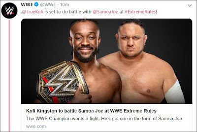 Kofi Kingston .vs. Samoa Joe Confirmed For WWE Extreme Rules 2019