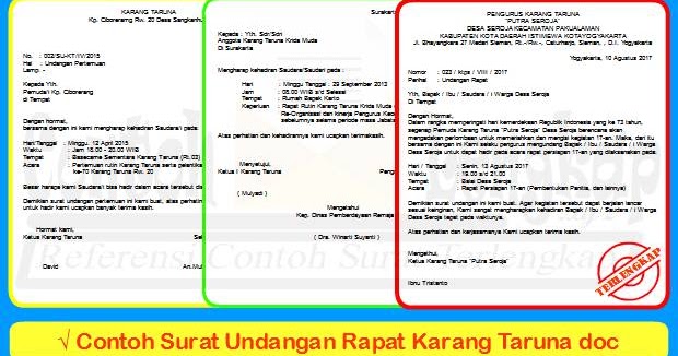 Contoh Surat Undangan Rapat Karang Taruna doc