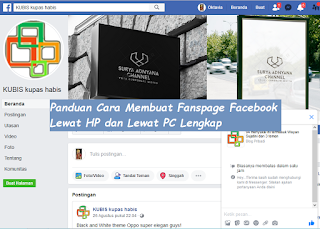 Panduan Cara Membuat Fanspage Facebook Lewat HP dan Lewat PC Lengkap