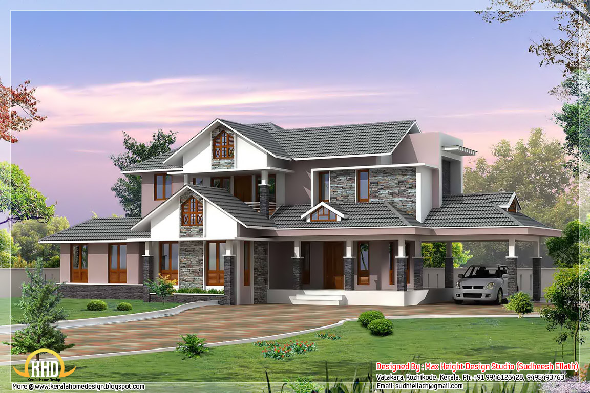 3 Kerala  style  dream home  elevations KeRaLa  HoMe 