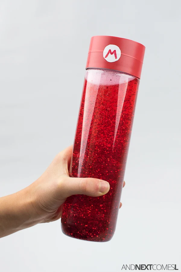 How to make a sensory bottle inspired by Mario