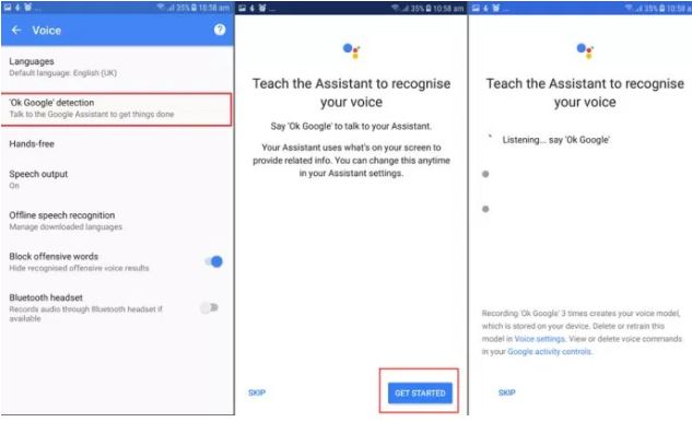 voice detection Google Assistant