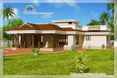 Kerala Style Single Floor House Architecture -  201 Square Meter (2165 Sq. Ft) - December 2011