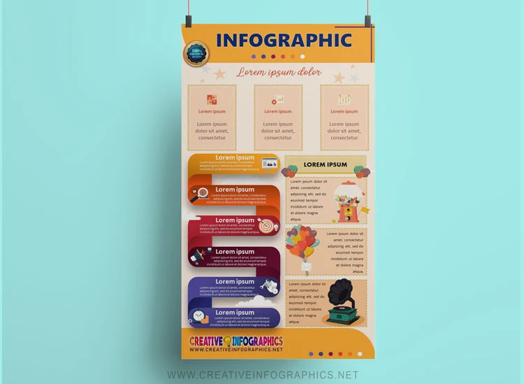 Aesthetic infographic template in PowerPoint