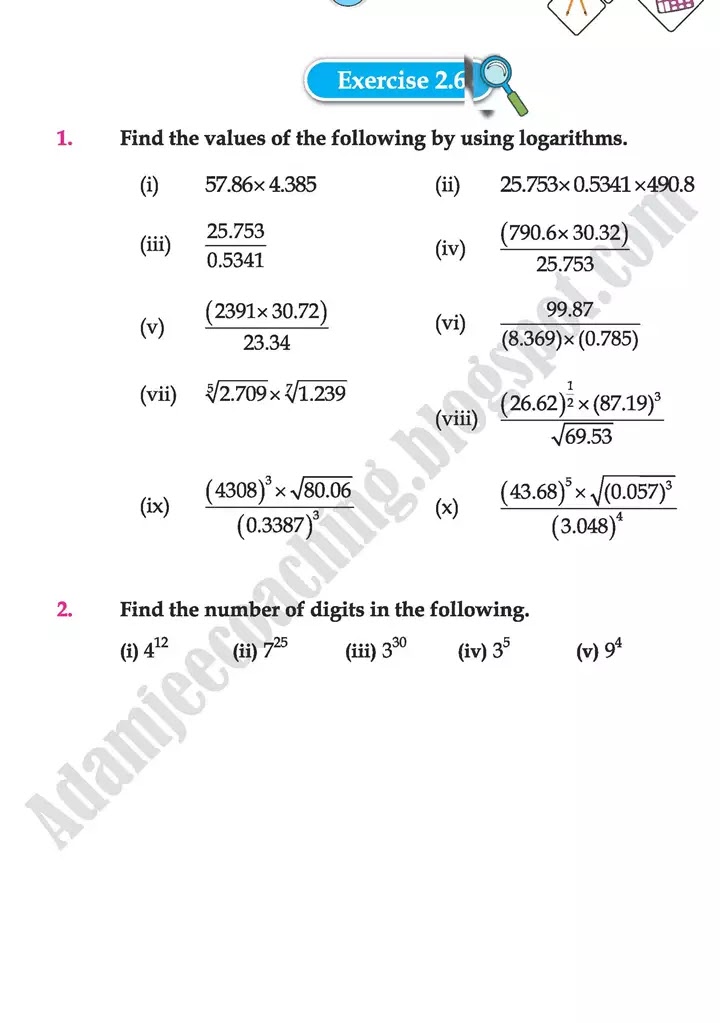 logarithms-mathematics-class-9th-text-book