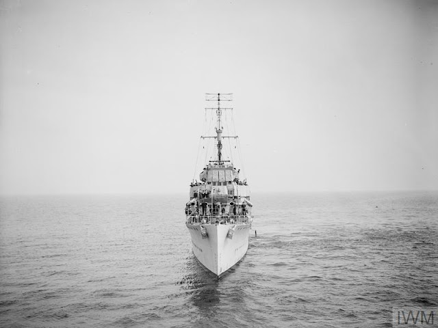 HMS Whitehall with experimental depth charge launchers, 27 July 1941 worldwartwo.filminspector.com