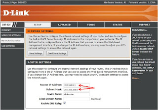 dlink router ip address