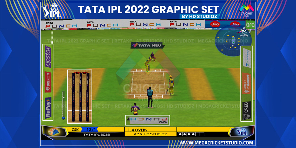 TATA IPL 2022 Pitchads & Stumps for EA Sports Cricket 07