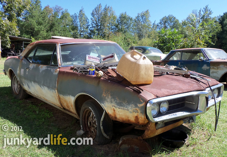 Under the junk on this 1967 Firebird is a 400 hood