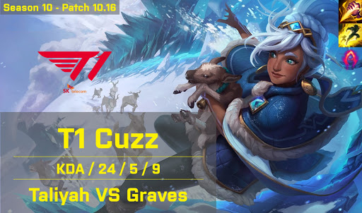 T1 Cuzz Taliyah JG vs OZ Juhan Graves - KR 10.16