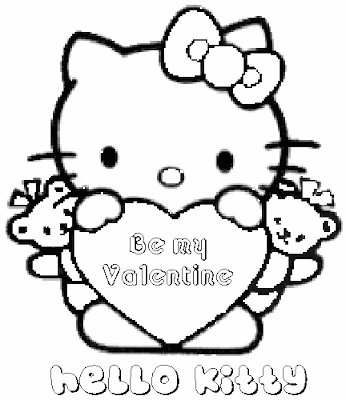 hello kitty valentines day coloring. Happy Valentine#39;s Day with