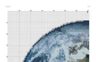 Earth planet cross stitch pattern - Tango Stitch