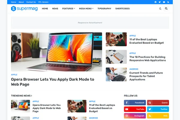 SuperMag Responsive Magazine Blogger Template