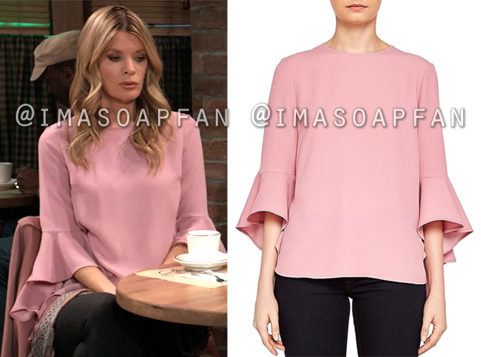 Nina Reeves, Michelle Stafford, Pink Top with Waterfall Sleeves, General Hospital, GH