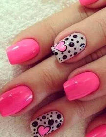 Amazing pink nail art design ..