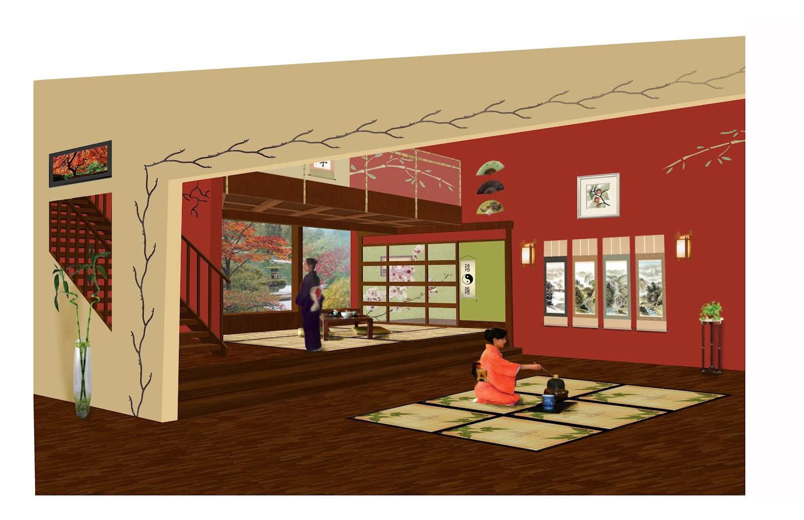 Japanese Tea House Interior