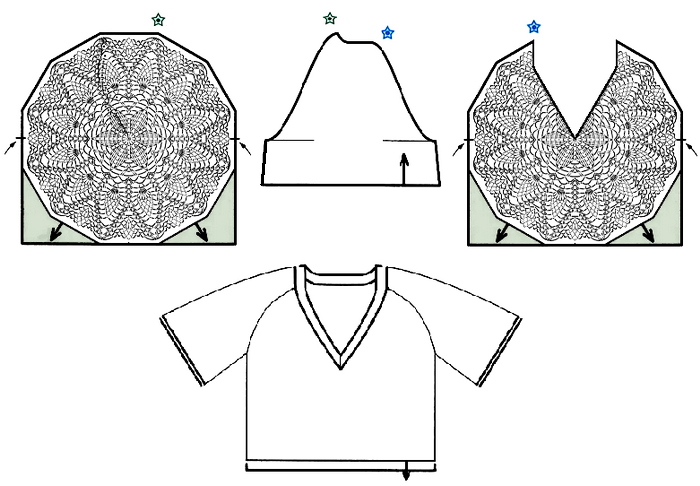 Doily Crochet Blouse /  Pullover pattern