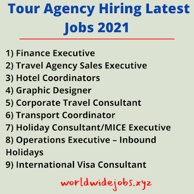 Tour Agency Hiring Latest Jobs 2021