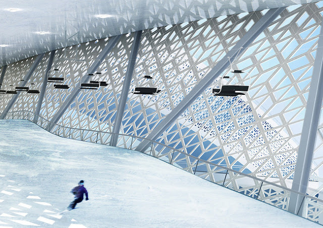 world, biggest, skidome, ski, dome, project, randers, randers city, denmark, creative,  3 km of indoor and outdoor slopes, freestyle park, hotel, restaurant and shops, awesome, design