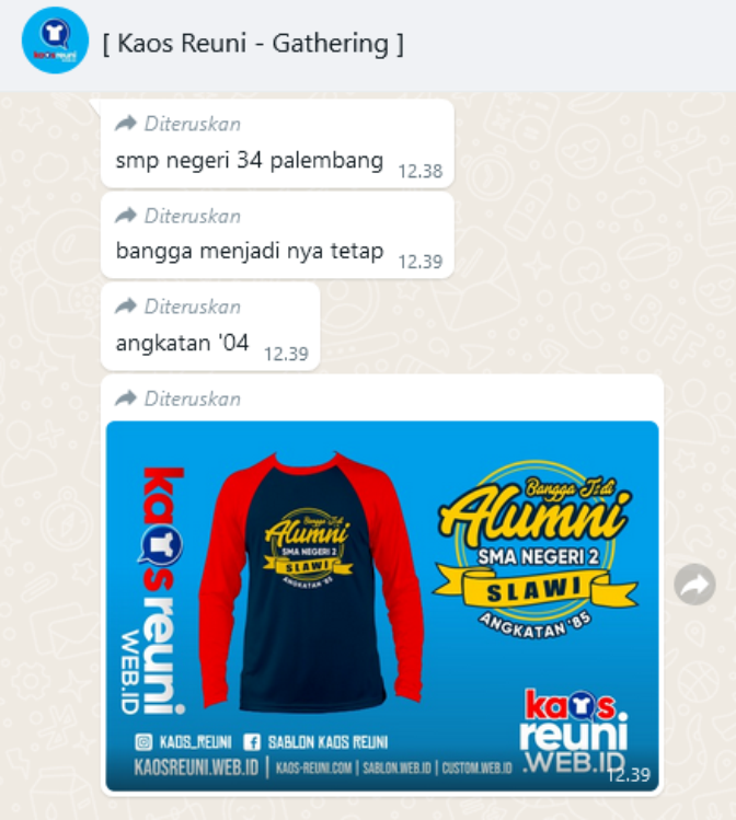 500 + Desain Kaos Reuni GRATIS