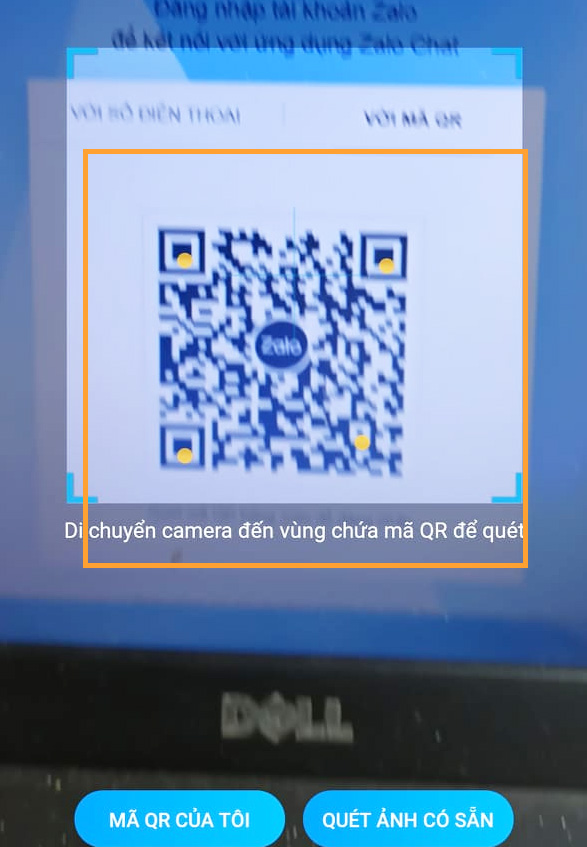 Cách 2: Đăng nhập Zalo bằng mã QR (QR CODE) e