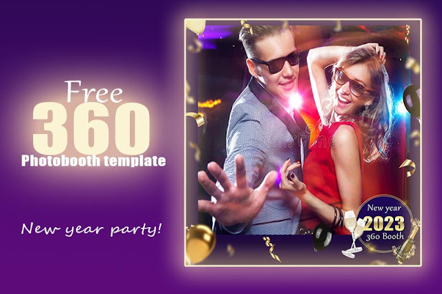 Free 360 photo booth template new year party