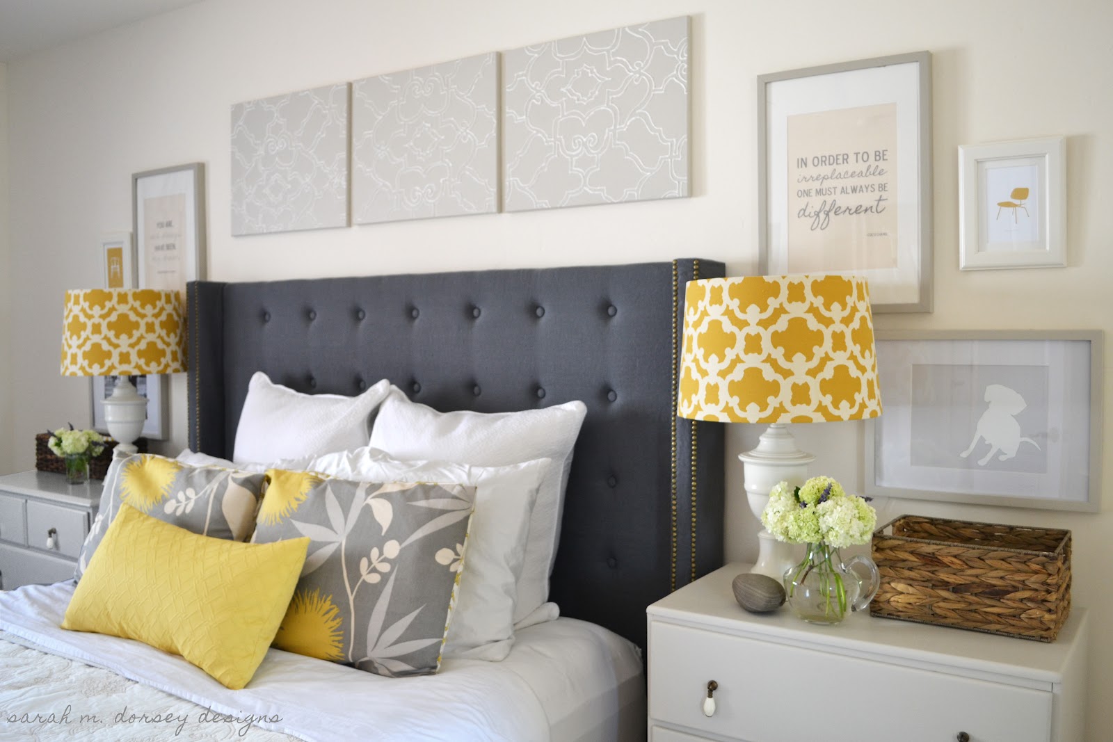 danielle oakey interiors: DIY Tufted Headboard with Wings and ...