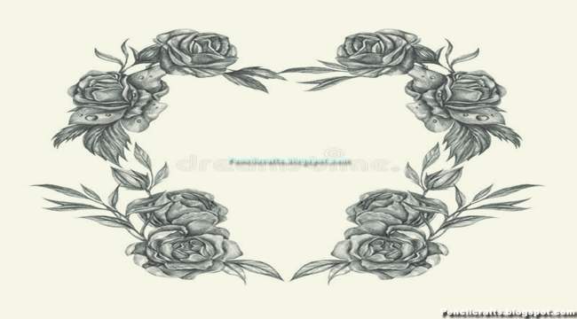 Rose Heart Drawing