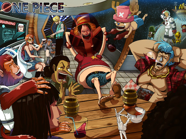 one piece in Space Wallpaper