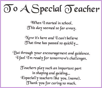 Free Thank You Teacher Poems Quotes  Quote