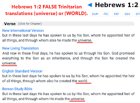 Hebrews 1:2 FALSE Trinitarian  translations