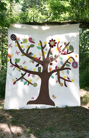 DIY fabric tree backdrop AMAZING