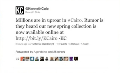 Kennith Cole Cairo Tweet