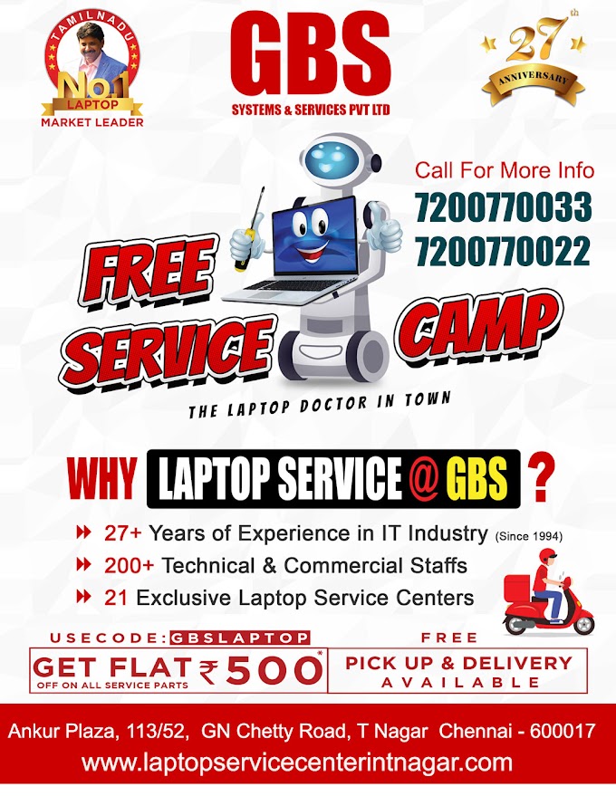 Laptop Free Service Camp T Nagar Chennai