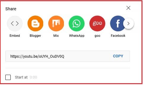 Share youtube video